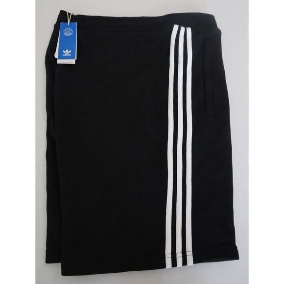adidas Originals DH5798 Men's Sz XL Black/White 3-Stripes Cotton Shorts - Picture 6 of 9